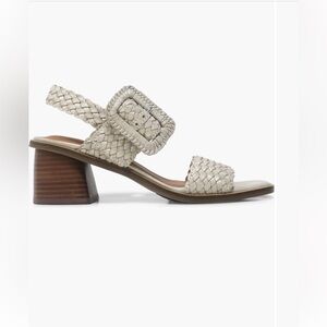 Gentle Souls Icy Metallic Woven Block Heel Sandals